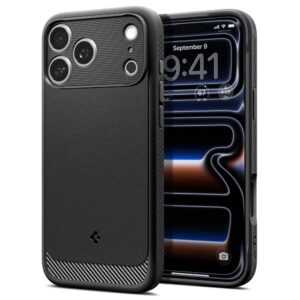 coque iphone 17 pro max rugged armor mag spigen noir mat