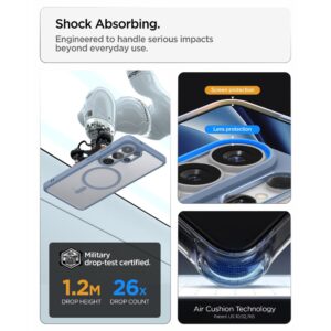 coque ultra hybrid magsafe pour samsung galaxy s26 ultra spigen bleu clair