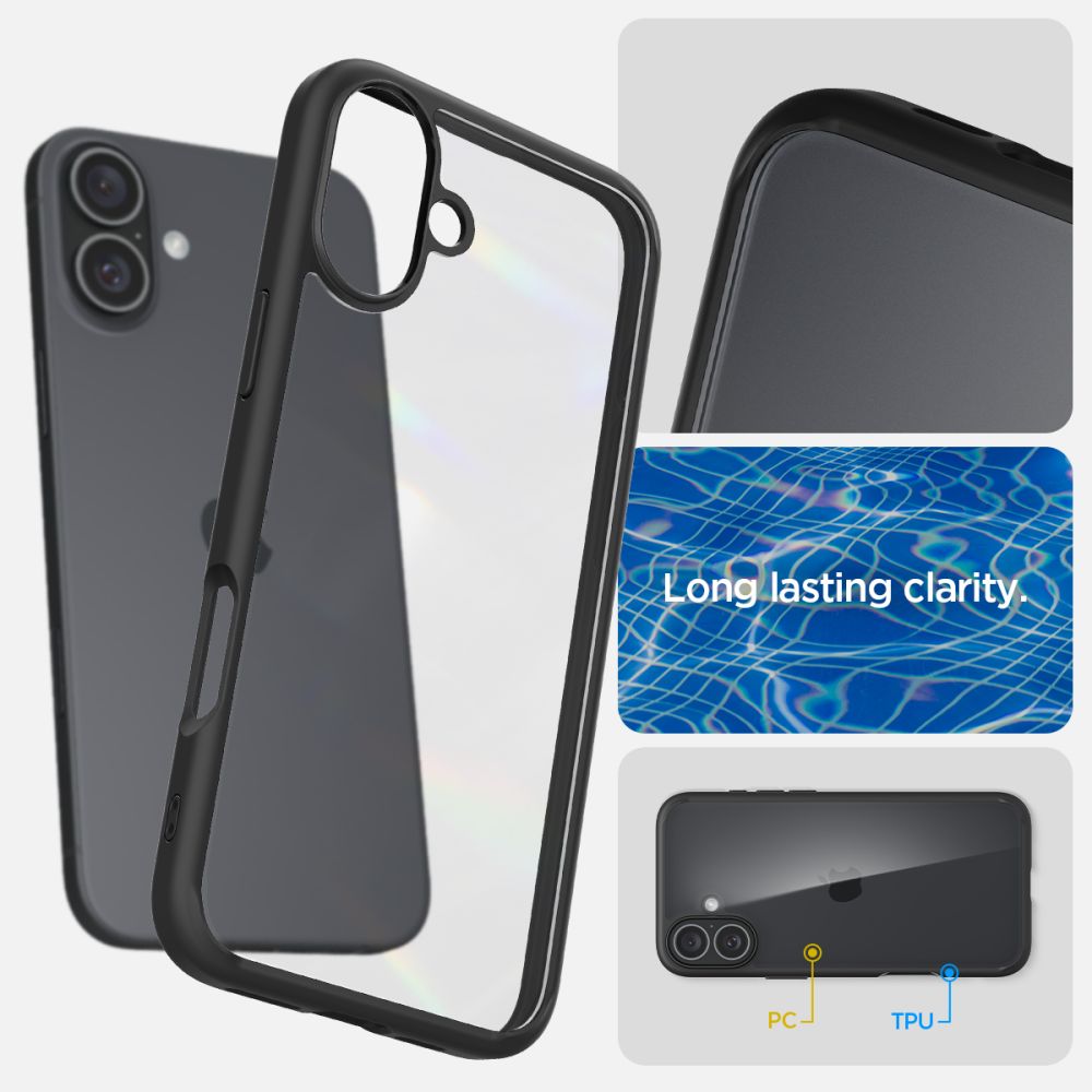 coque iphone 16 ultra hybrid spigen noir mat