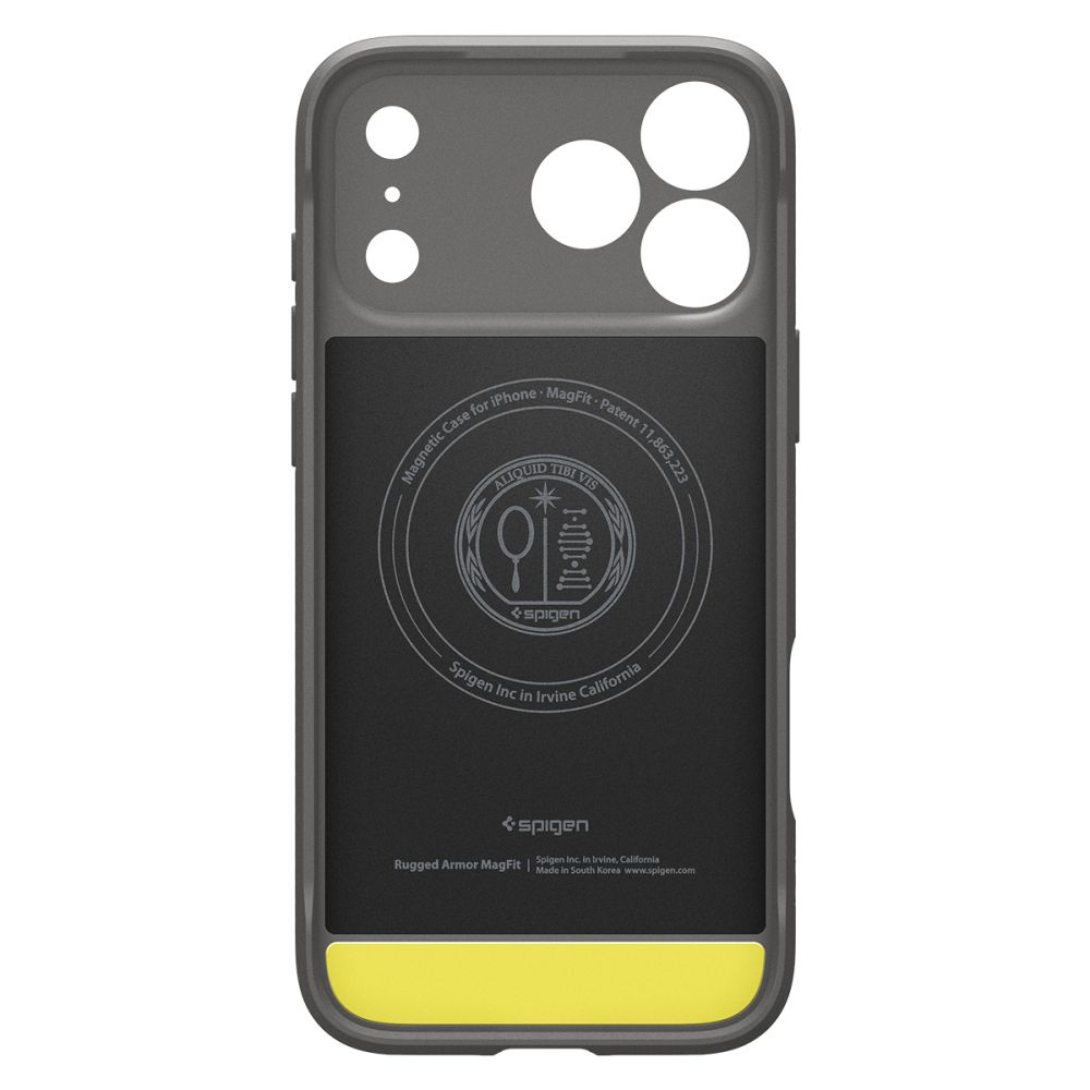coque rugged armor mag magsafe pour iphone 17 pro spigen gris