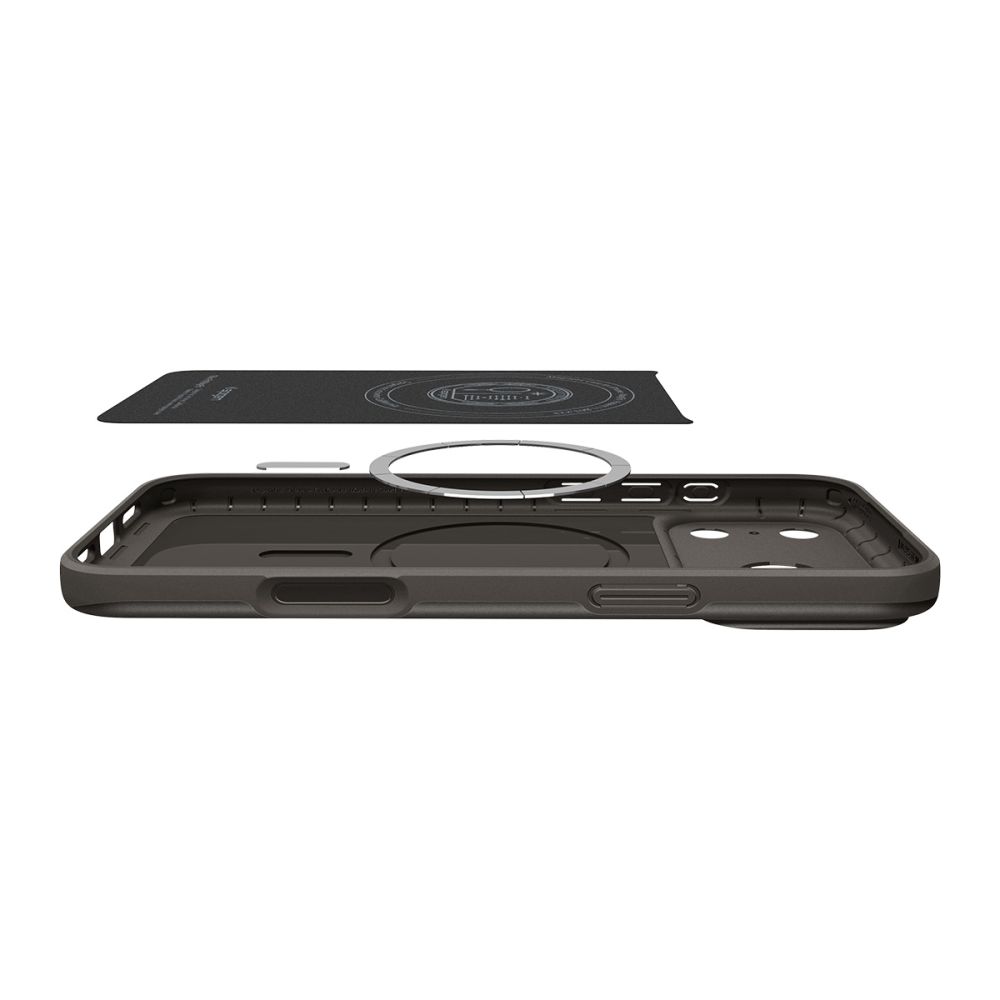 coque thin fit mag magsafe pour iphone 17 pro spigen gris gunmetal