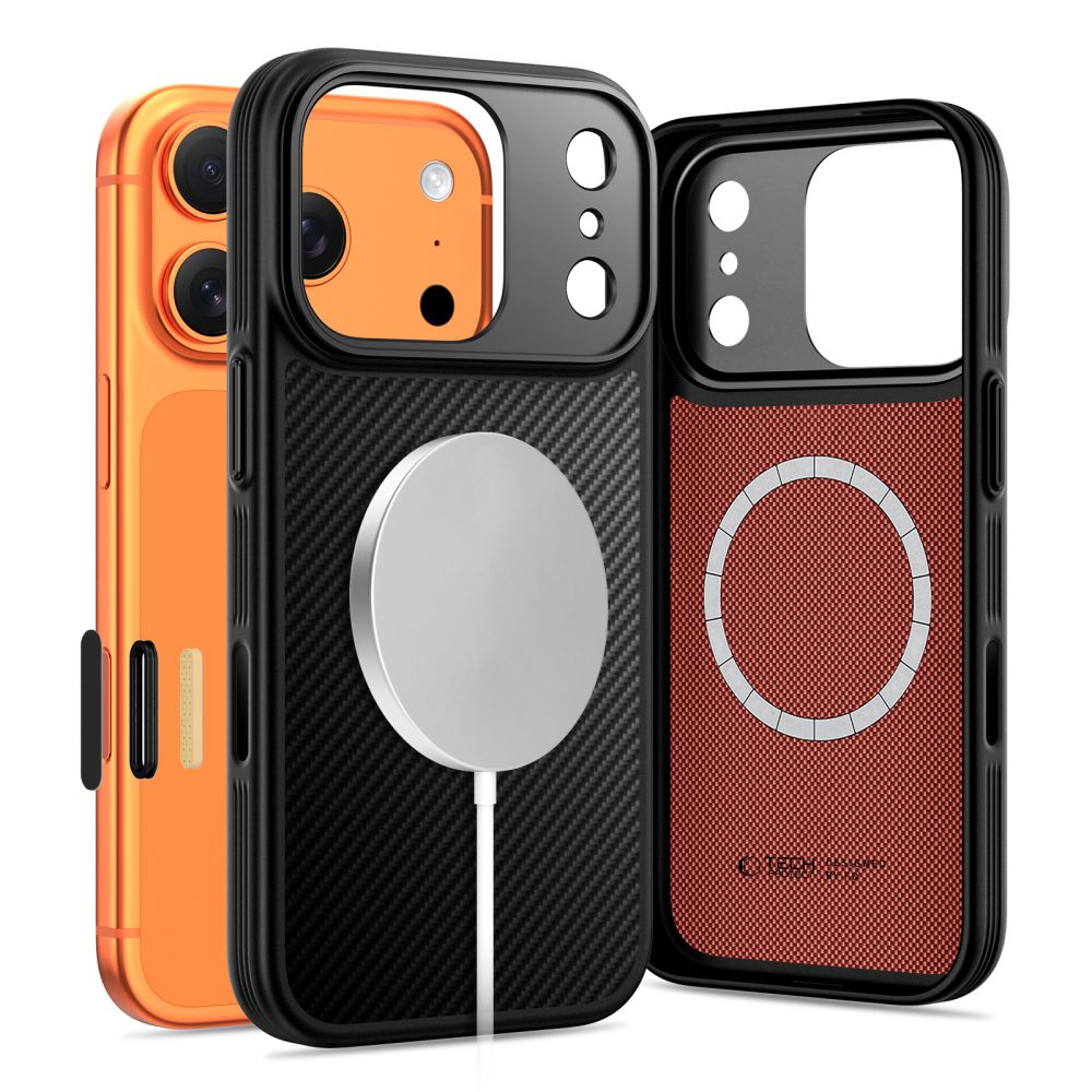 coque kevlar aramid cc magsafe pour iphone 17 pro tech protect noir