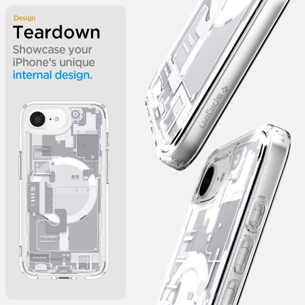 coque iphone 16e / 17e ultra hybrid spigen blanc