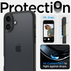 coque iphone 16 ultra hybrid spigen noir mat