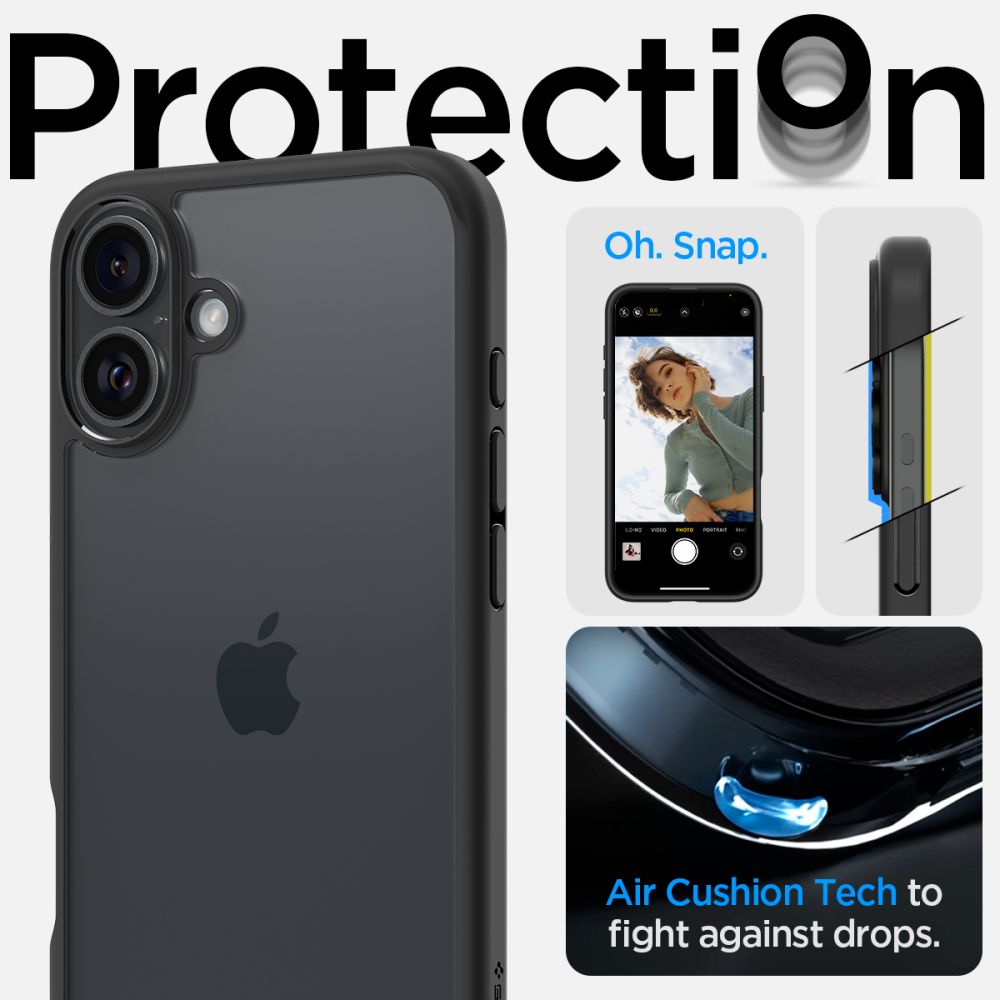 coque iphone 16 ultra hybrid spigen noir mat