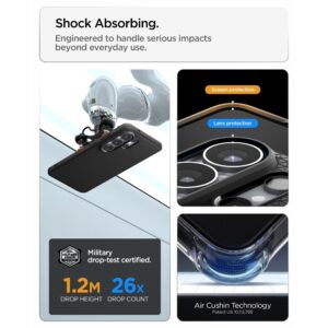 coque liquid air magsafe pour samsung galaxy s26 ultra spigen noir mat