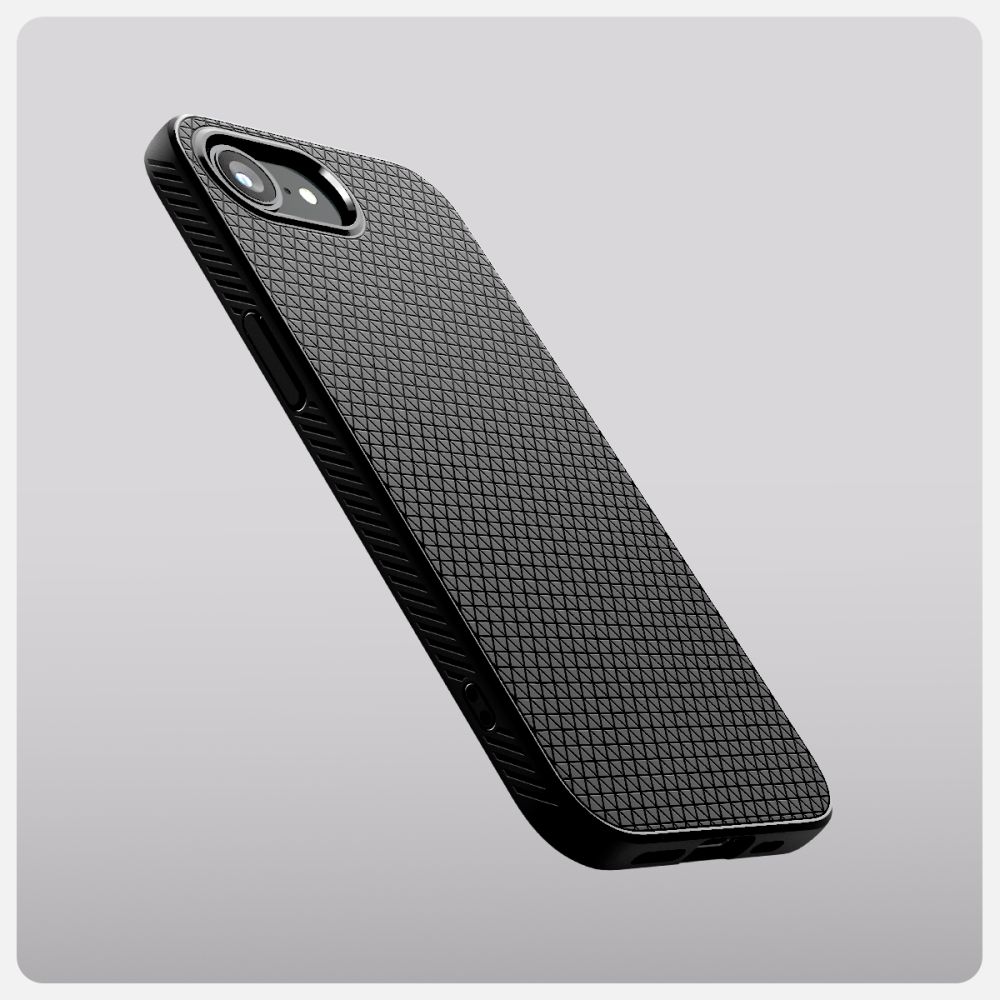coque iphone 16e / 17e liquid air spigen noir mat