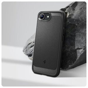 coque iphone 16e / 17e rugged armor spigen noir mat