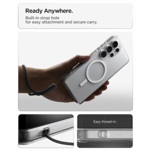coque ultra hybrid magsafe pour samsung galaxy s26 ultra spigen transparent/blanc