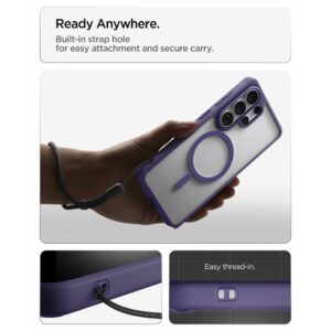 coque ultra hybrid magsafe pour samsung galaxy s26 ultra spigen violet profond