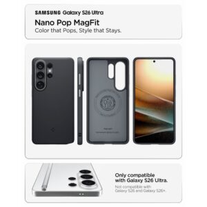 coque nano pop magsafe pour samsung galaxy s26 ultra spigen noir sésame