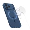 coque basicmag magsafe pour iphone 17 pro tech protect bleu profond mat