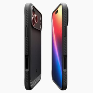 coque rugged armor mag magsafe pour iphone 17 pro spigen noir mat