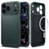coque thin fit mag magsafe pour iphone 17 pro spigen vert abyssal