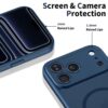 coque basicmag magsafe pour iphone 17 pro tech protect bleu profond mat