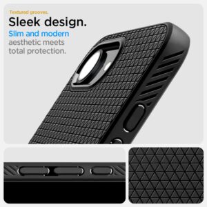 coque iphone 16e / 17e liquid air spigen noir mat