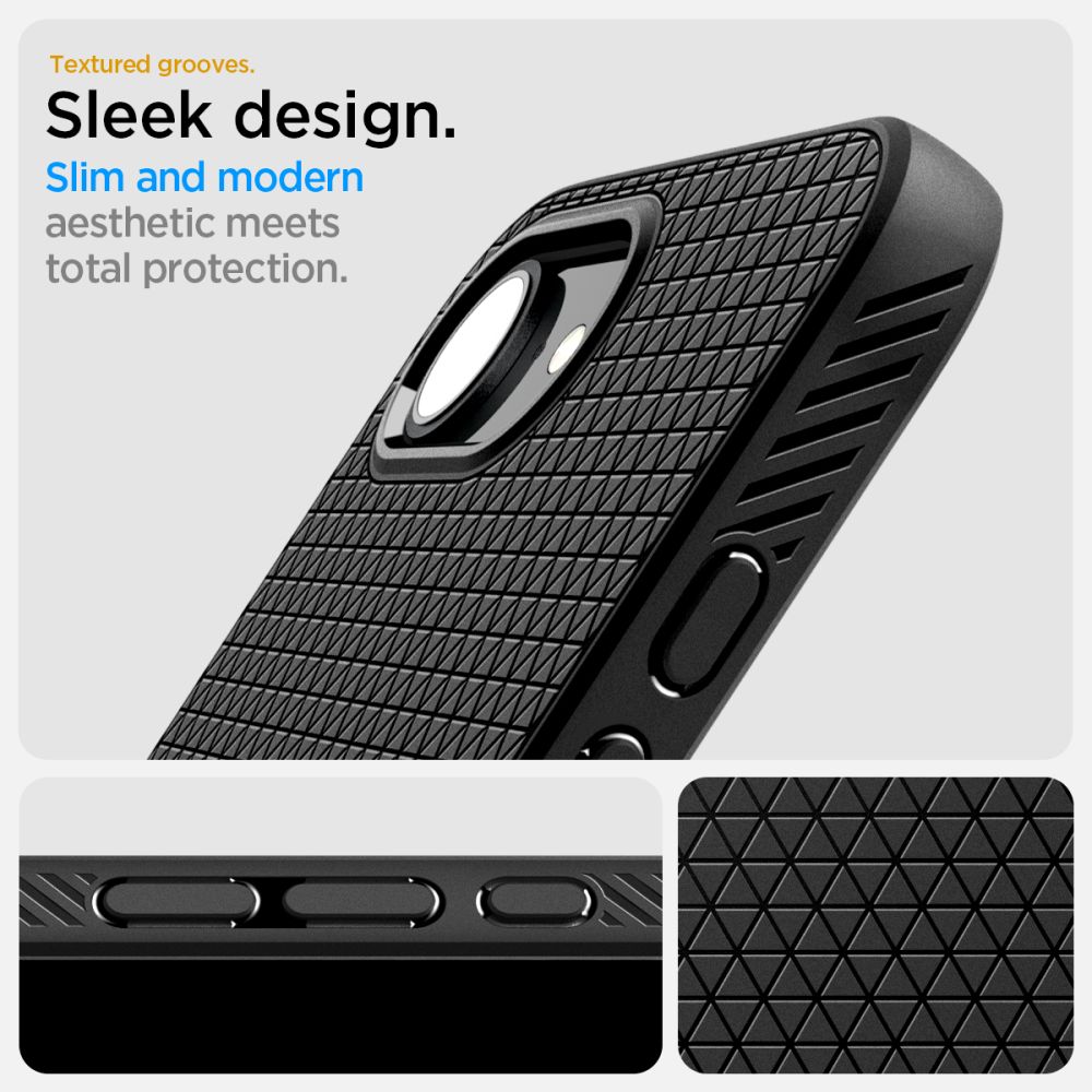 coque iphone 16e / 17e liquid air spigen noir mat
