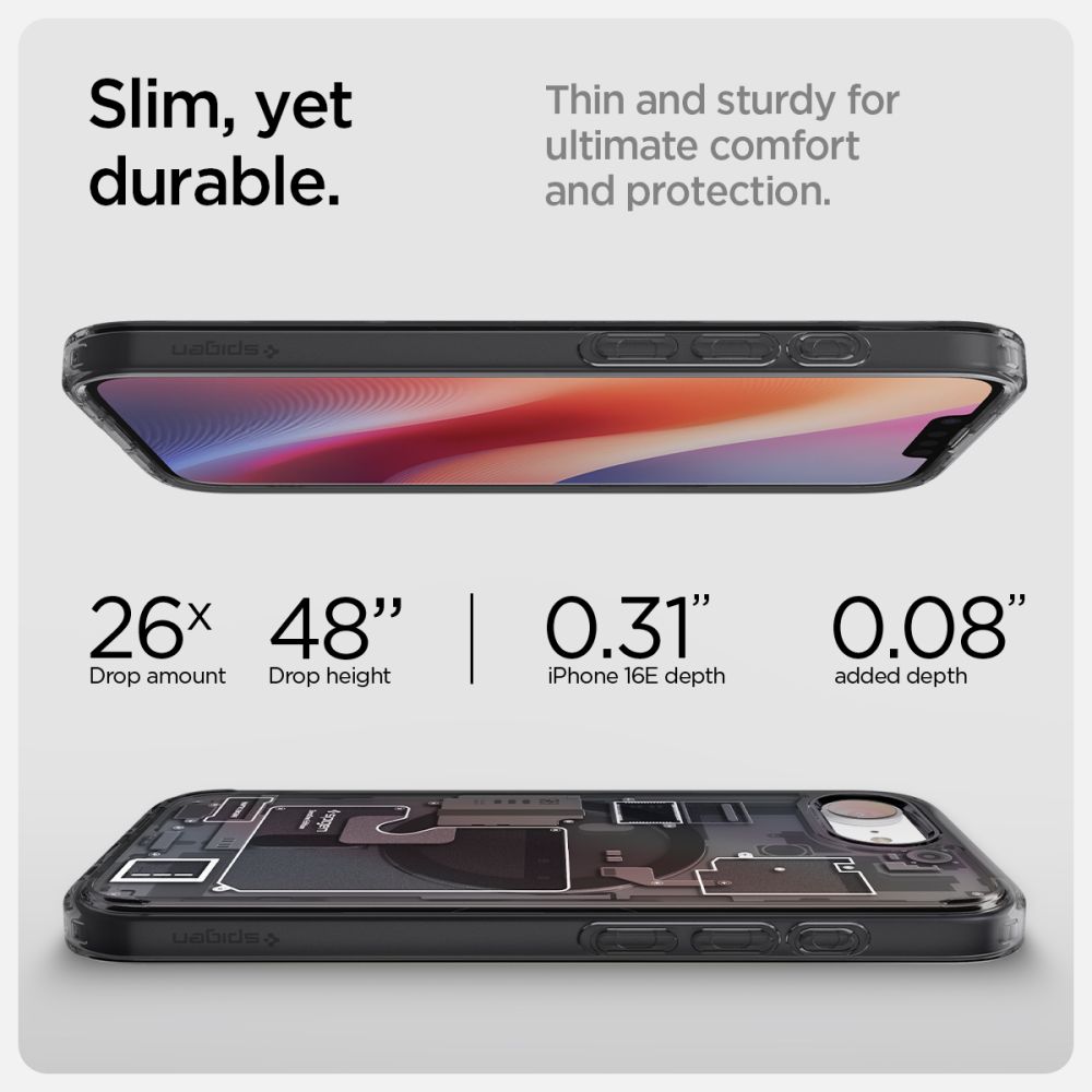 coque iphone 16e / 17e ultra hybrid spigen noir