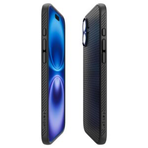 coque iphone 16 liquid air spigen noir mat
