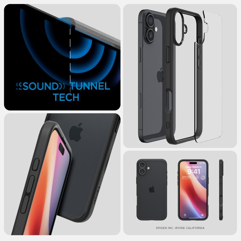 coque iphone 16 ultra hybrid spigen noir mat