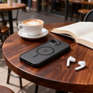 coque iphone 16e / 17e magcam tech protect noir mat