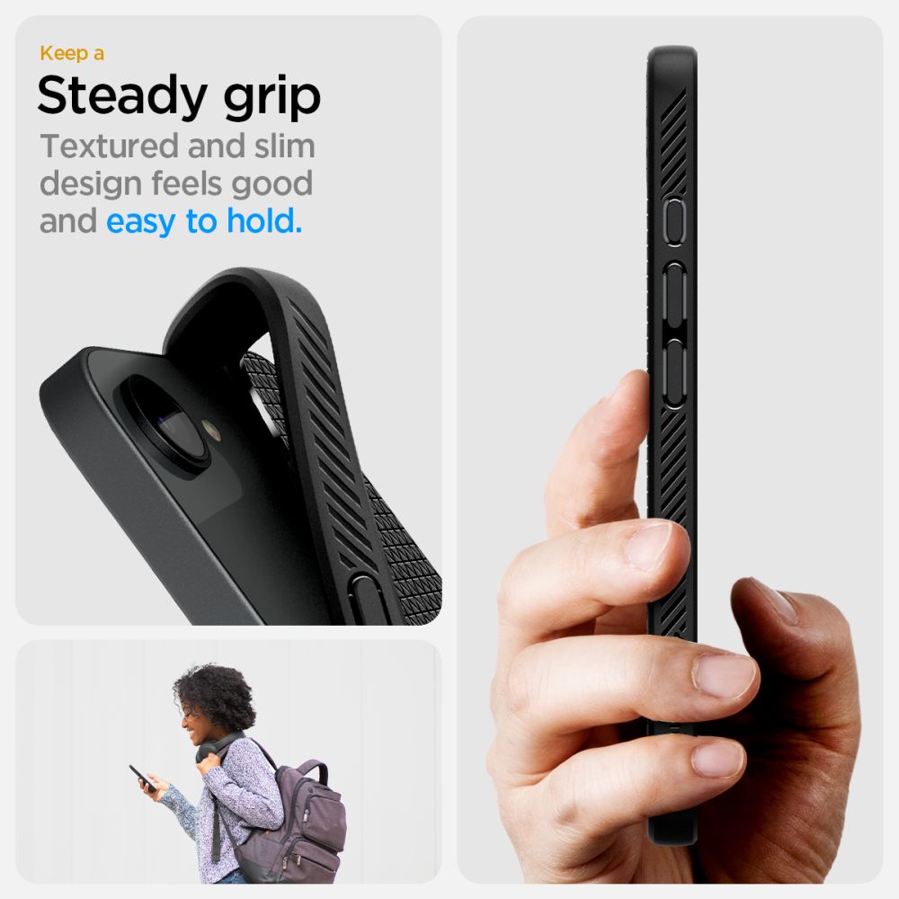 coque iphone 16e / 17e liquid air spigen noir mat