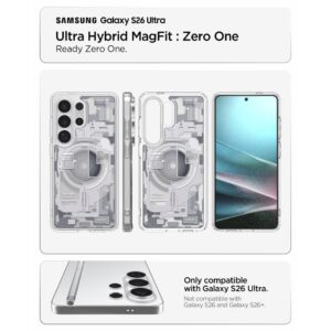 coque ultra hybrid magsafe pour samsung galaxy s26 ultra spigen zero one blanc