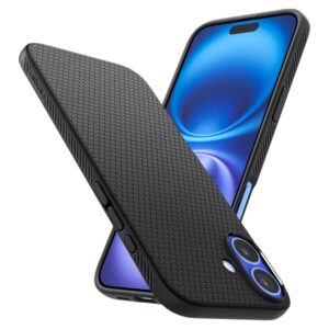 coque iphone 16 liquid air spigen noir mat