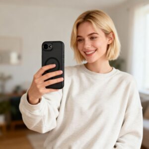coque iphone 16e / 17e magcam tech protect noir mat