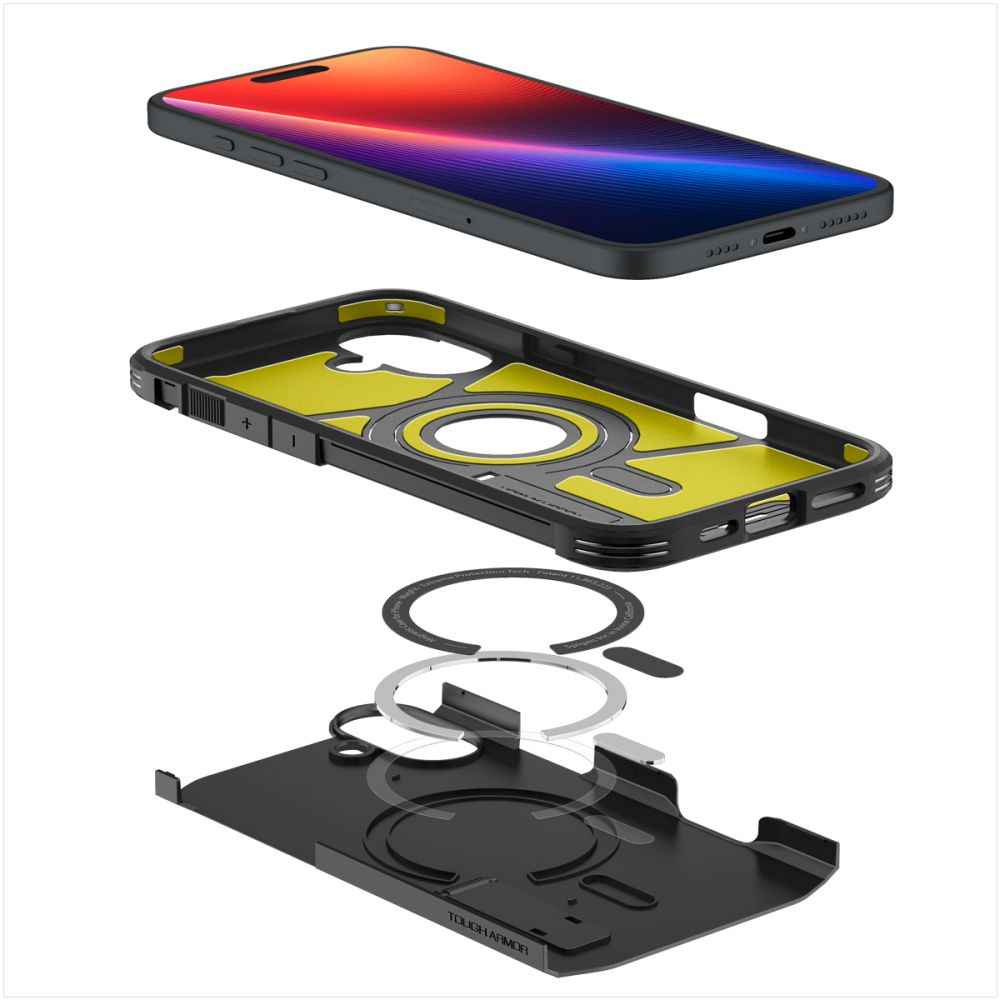 coque iphone 16 tough armor spigen noir