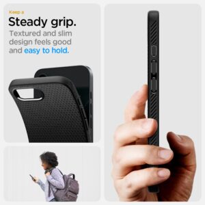 coque iphone 16e / 17e liquid air spigen noir mat