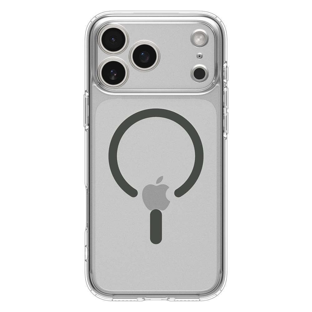 coque ultra hybrid mag magsafe pour iphone 17 pro spigen transparent/graphite