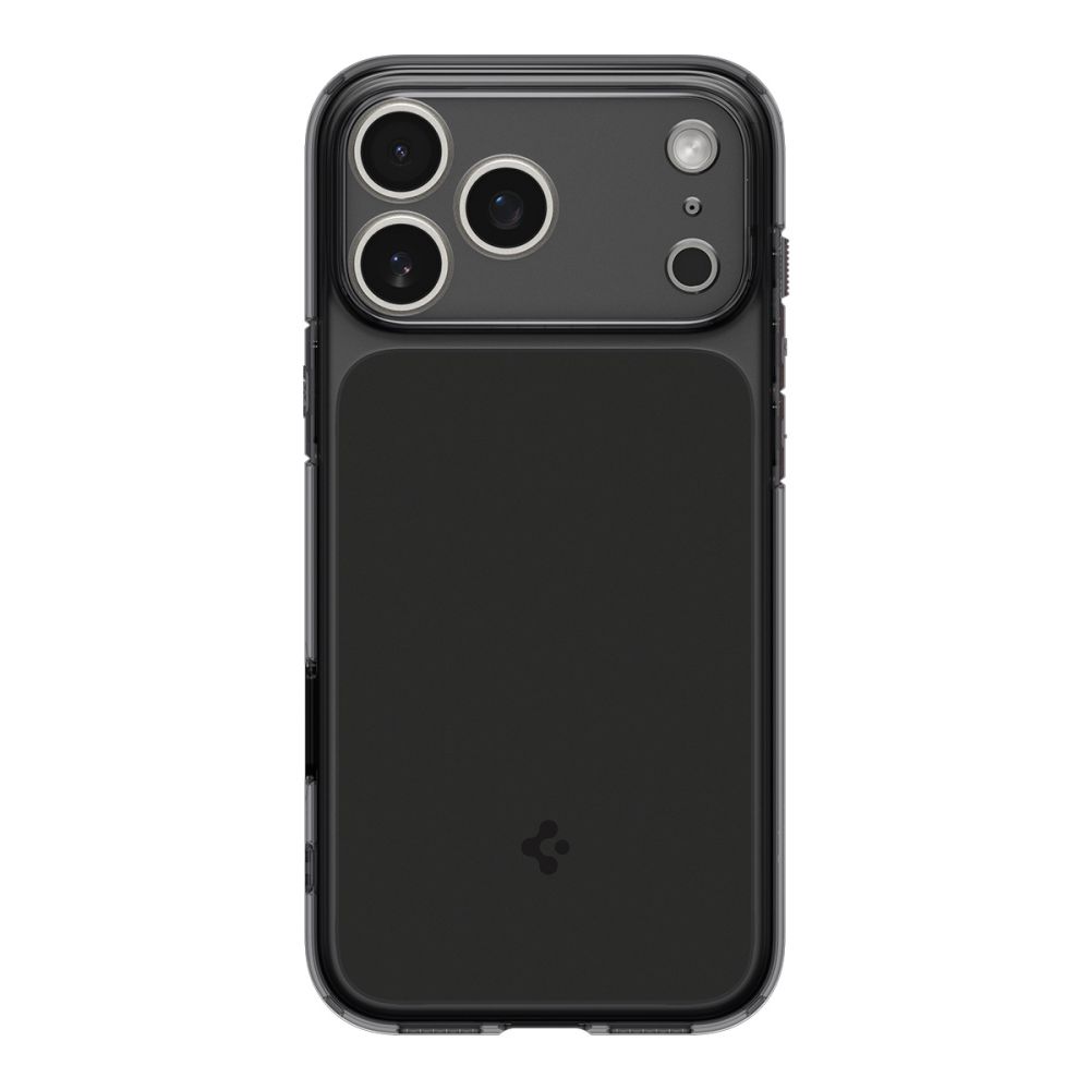 coque ultra hybrid ”t” mag magsafe pour iphone 17 pro spigen noir mat