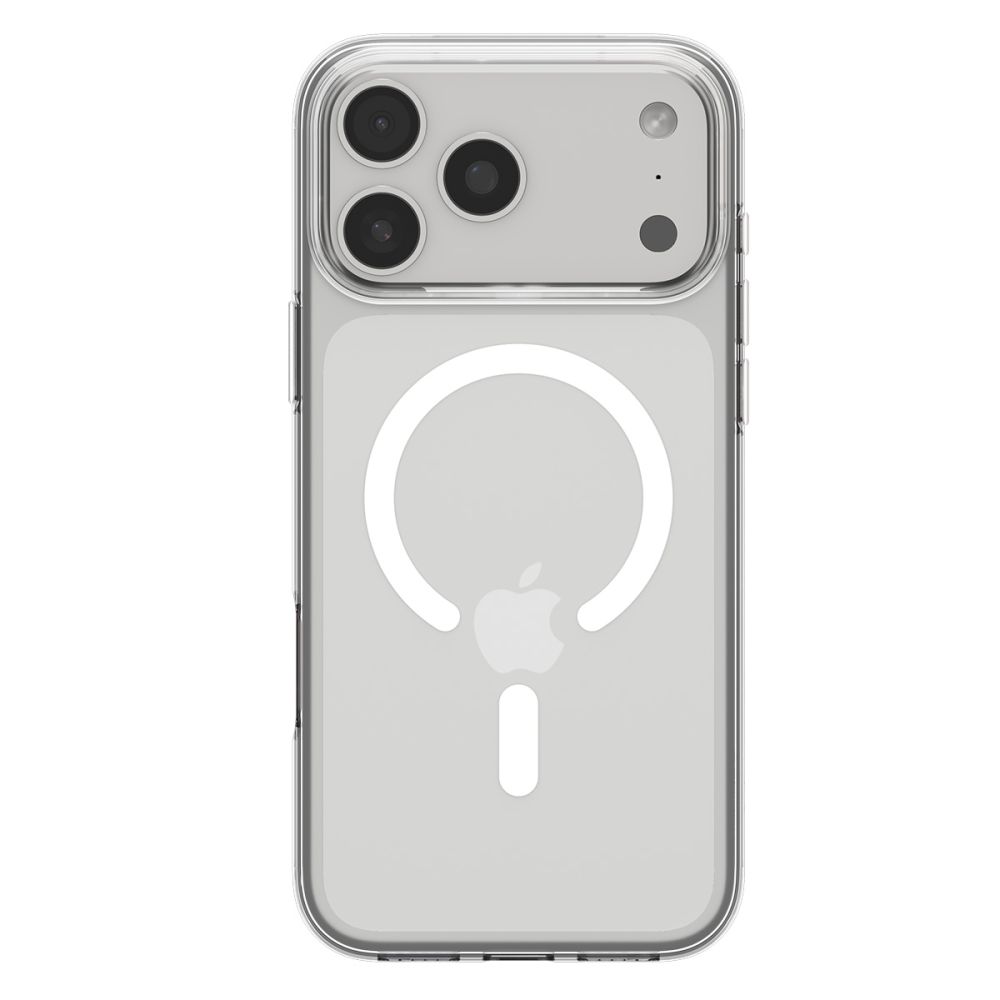 coque liquid crystal mag magsafe pour iphone 17 pro spigen transparent/blanc