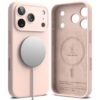 coque silicone magnetic magsafe pour iphone 17 pro ringke sable rose