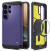 coque tough armor magsafe pour samsung galaxy s26 ultra spigen violet cendré