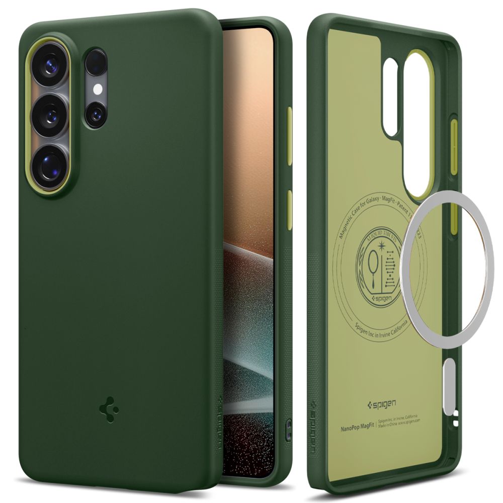 coque nano pop magsafe pour samsung galaxy s26 ultra spigen vert avocat