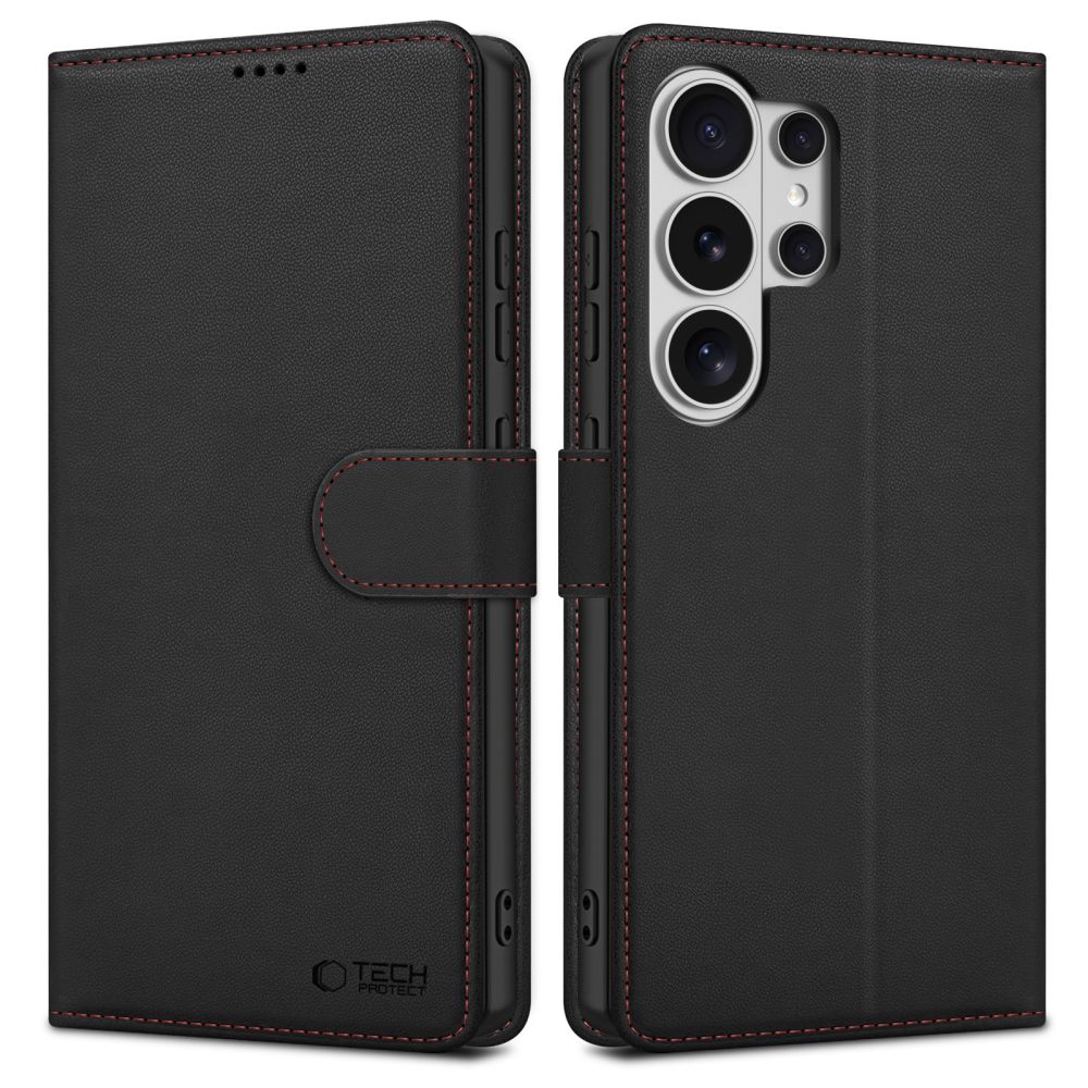 coque wallet pour samsung galaxy s26 ultra tech protect noir/rouge