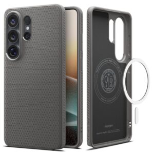 coque liquid air magsafe pour samsung galaxy s26 ultra spigen gris marbré