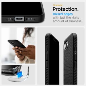 coque iphone 16e / 17e liquid air spigen noir mat