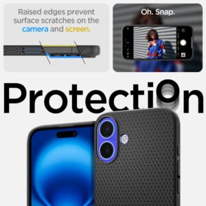 coque iphone 16 liquid air spigen noir mat