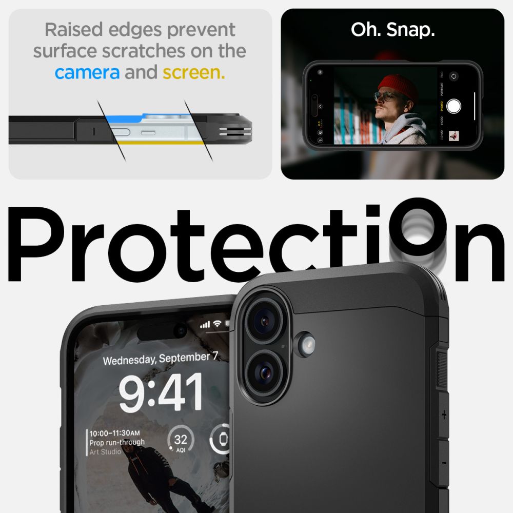 coque iphone 16 tough armor spigen noir