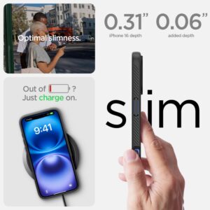 coque iphone 16 liquid air spigen noir mat