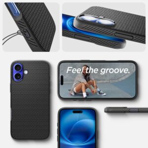 coque iphone 16 liquid air spigen noir mat