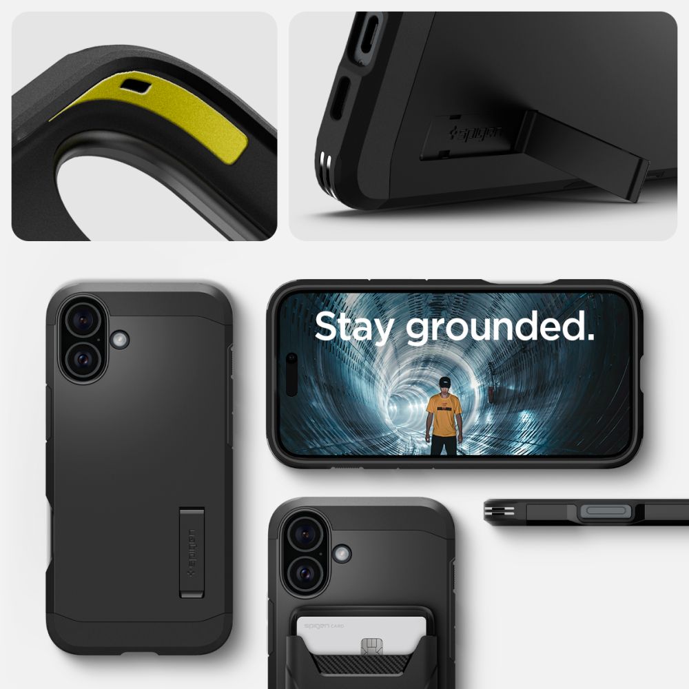 coque iphone 16 tough armor spigen noir