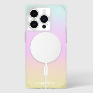 coque iphone 15 pro blox magsafe case mate arc en ciel givré