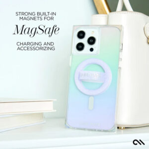 coque iphone 15 pro blox magsafe case mate arc en ciel givré