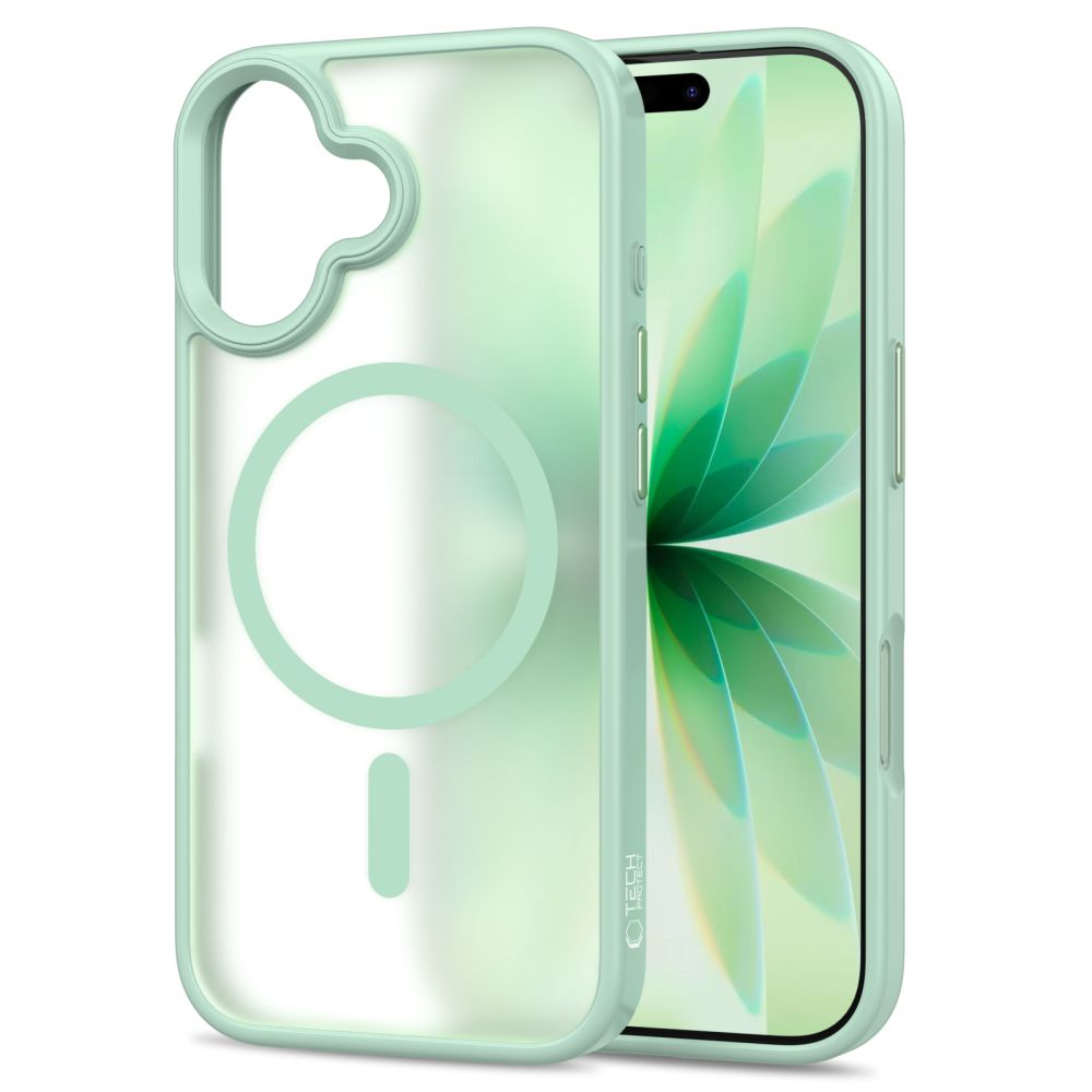 coque magmat magsafe pour iphone 17 tech protect sauge mat