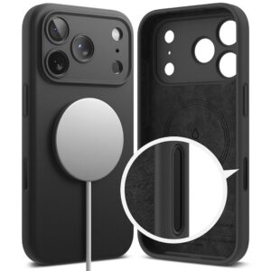 coque silicone magnetic magsafe pour iphone 17 pro ringke noir