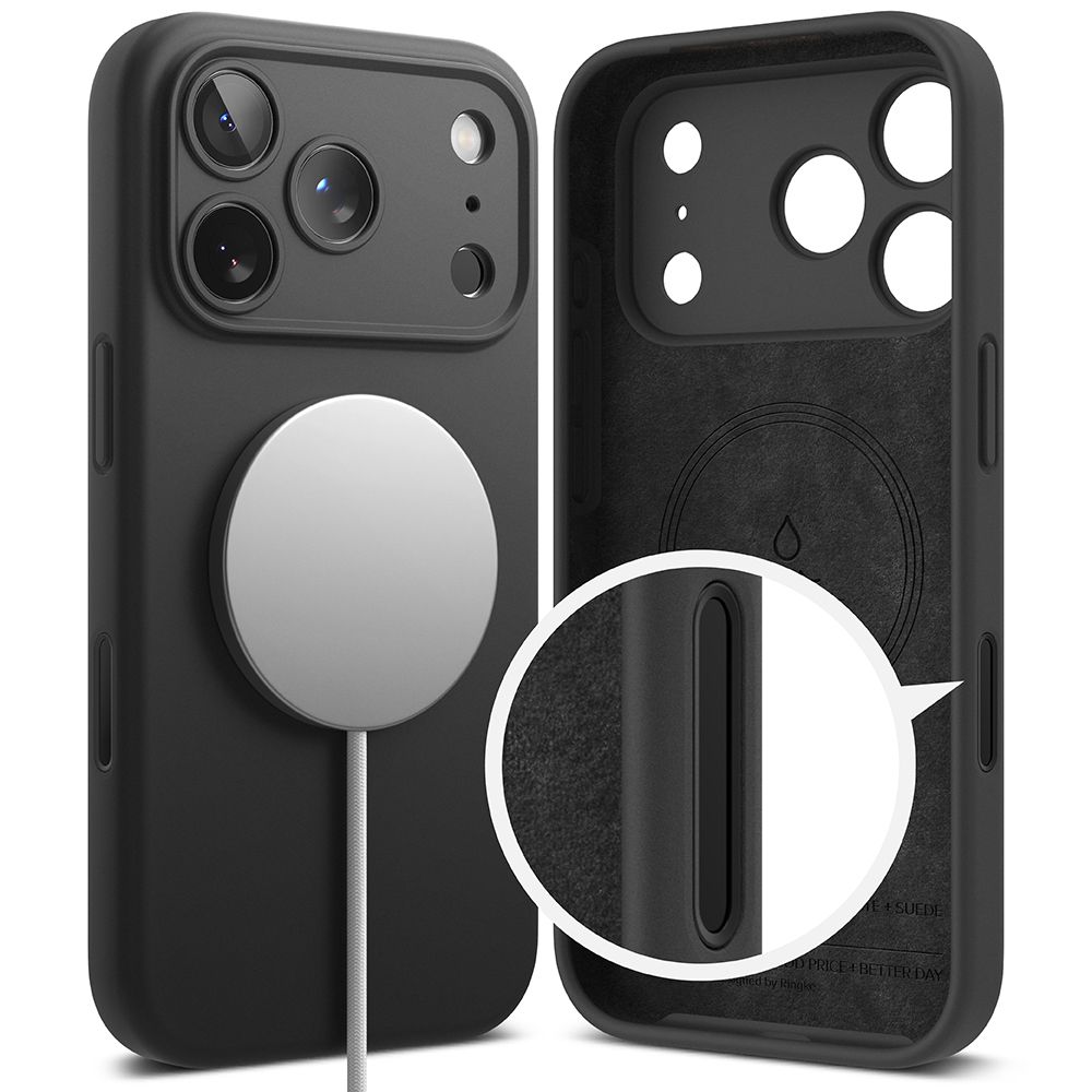 coque silicone magnetic magsafe pour iphone 17 pro ringke noir